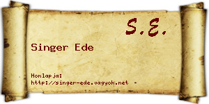 Singer Ede névjegykártya